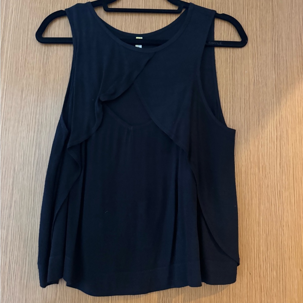 Free People Black Layered Tank Top